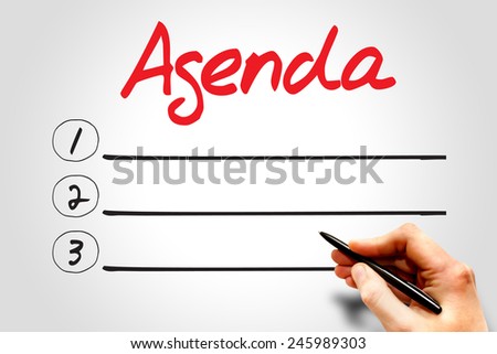 AGENDA blank list, business concept