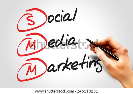 Social Media Marketing (SMM), business concept acronym