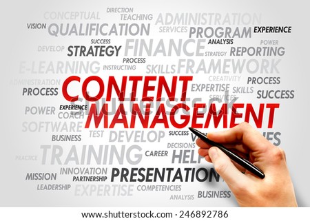 Content Management word cloud, business concept
