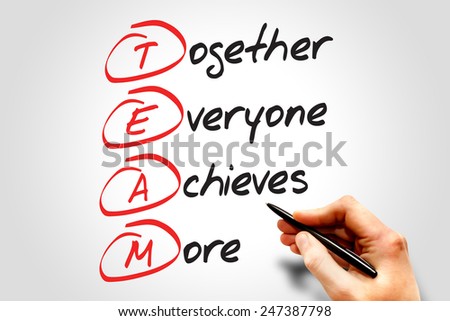 Together Everyone Achieves More (TEAM), business concept acronym