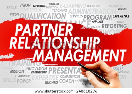 Partner Relationship Management word cloud, business concept