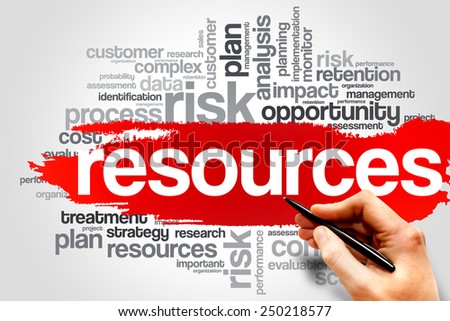 RESOURCES word cloud, business concept