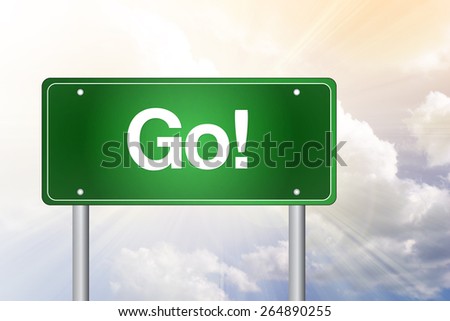 Go Green Road Sign, Business Concept