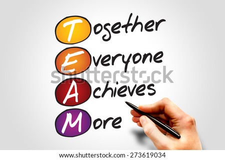 Together Everyone Achieves More (TEAM), business concept acronym