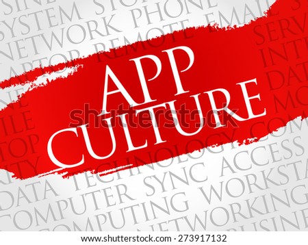 App Culture word cloud concept
