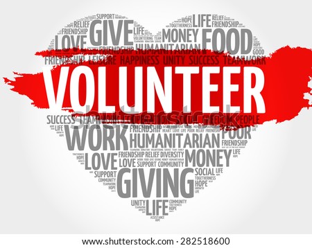 Volunteer Word Cloud, Heart Concept Stock Vector Illustration 282518600 ...