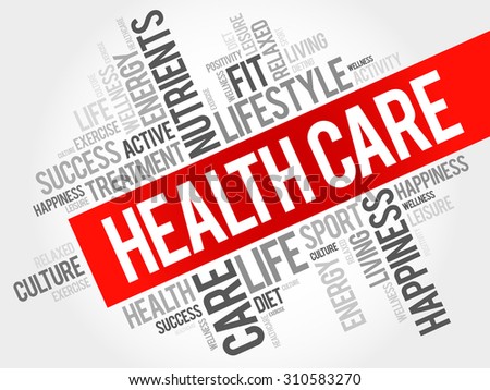 Health care word cloud, health concept