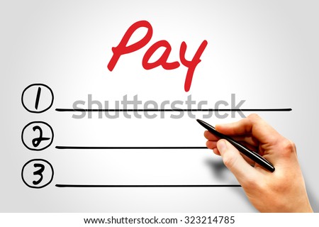 PAY blank list, business concept