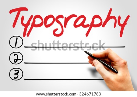 Typography blank list, business concept