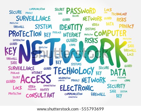 Network word cloud collage, business concept background