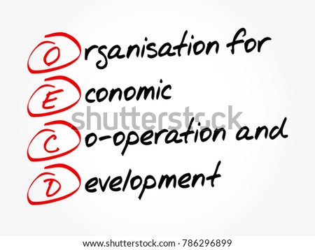 OECD - Organisation for Economic Co-operation and Development acronym, business concept background