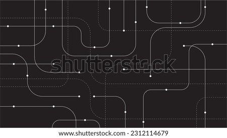 Abstract connect lines and dots circuit, simple technology graphic background, vector design network technology and connection concept.
