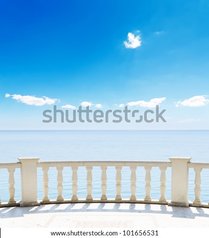 view of the sea from a hotel terrace