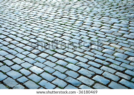 cobbled road as background