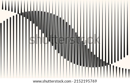 Abstract art geometric background with vertical lines. Optical illusion with waves.