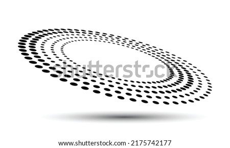 Abstract dotted vector background. Halftone effect. Circle dotted background or icon. Circle with perspective.