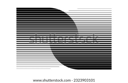 Transition or unity with two set of parallel lines. Abstract art geometric background or logo, icon, tattoo.