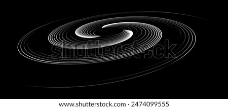 Abstract background with lines in spiral, perspective view. Art design circle as logo or icon.