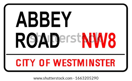The street name sign from Abbey Road the famous street sign in London England