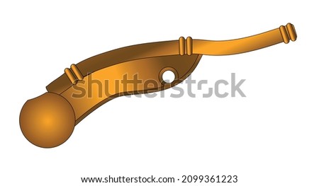 A typical bosuns whistle isolated over a white background