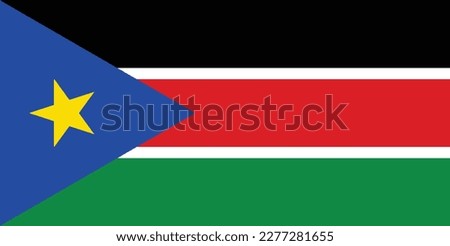 The national flag of the African country South Sudan