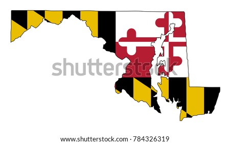 Outline map of the state of Maryland with map inset
