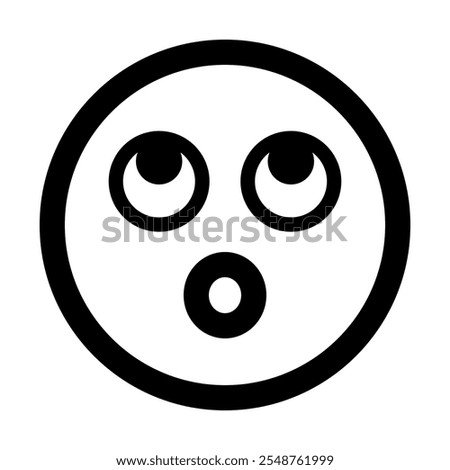 Stylized Face With Rolling Eyes Emoji. Face With Eyes Looking Upwards And Wide Open Mouth.