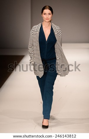 A new collection of designs by italian fashion house Stefanel presented at Potsdam Now, a fashion event accompanying the Mercedes Benz Fashion Week Berlin on January 21, 2015 in Potsdam, Germany.