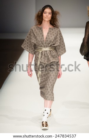A new collection of designs by Shani Zimmerman presented at Potsdam Now, a fashion event accompanying the Mercedes Benz Fashion Week Berlin on January 20, 2015 in Potsdam, Germany