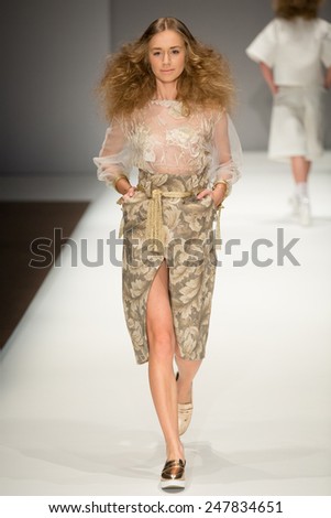 A new collection of designs by Shani Zimmerman presented at Potsdam Now, a fashion event accompanying the Mercedes Benz Fashion Week Berlin on January 20, 2015 in Potsdam, Germany