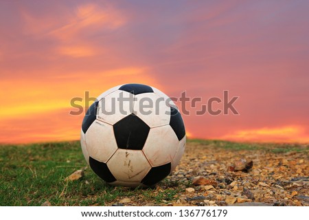 soccer ball on rough ground