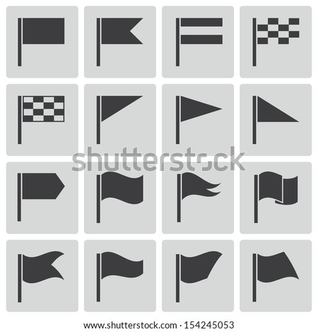 Vector Black Flag Icons Set - 154245053 : Shutterstock