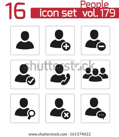 Vector black people icons set