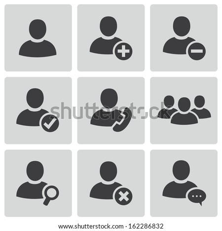 Vector black people icons set