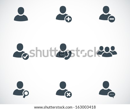 Vector black people icons set