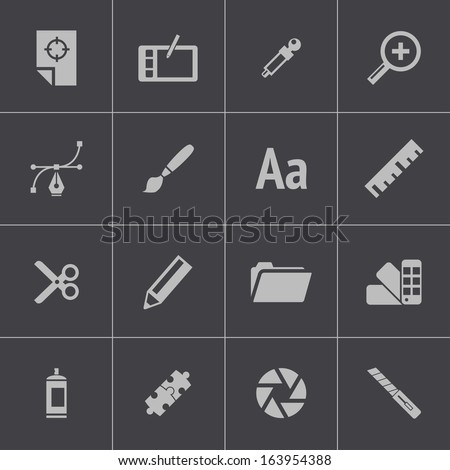 Vector black  graphic design  icons set