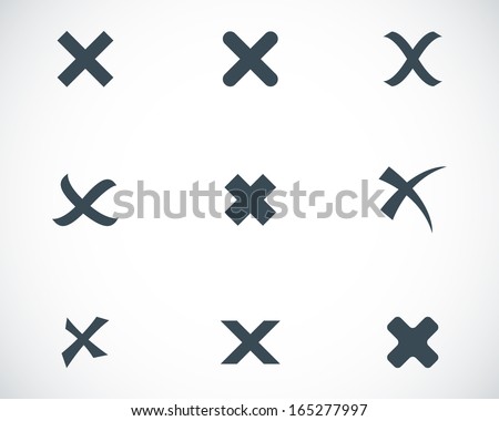Vector black rejected icons set