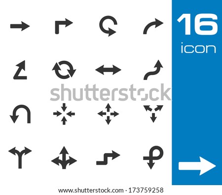 Vector black icon arrows icons on white background
