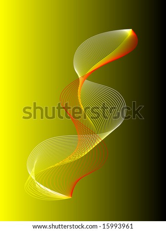 An abstract waves illustration in shades of red and yellow with room for text