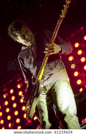 CHICAGO - SEP. 16: Sergio Vega of The Deftones takes the stage on the opening night of BlackDiamondSkye on September 16, 2010 in Chicago