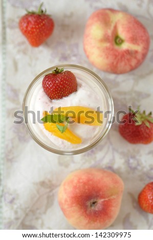 creamy strawberry and peach desserts