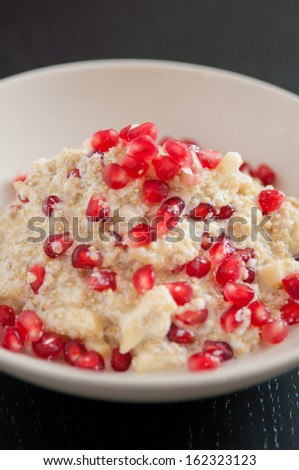Quinoa Coconut Milk Rice with pomegranate seeds