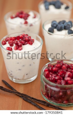 Light Vanilla Custard Cream with mixed berries