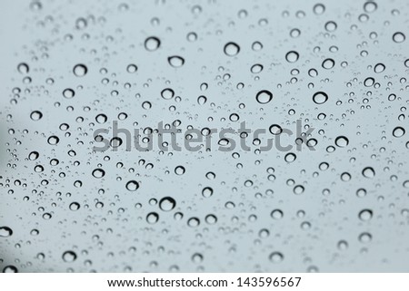 Drops of rain on the window (glass)