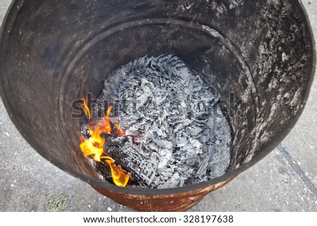 Ashes of Kongtek in Chinese Belief .Ancestor Worship on Chinese New Year and burning paper gold