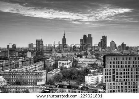 Panorama of Warsaw.HDR-high dynamic range