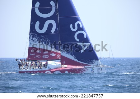 ALICANTE, SPAIN - OCTOBER 4: SCA Team boat competing in the In-Port Race, during the \