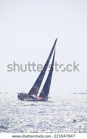 ALICANTE, SPAIN - OCTOBER 4: SCA Team boat competing in the In-Port Race, during the \