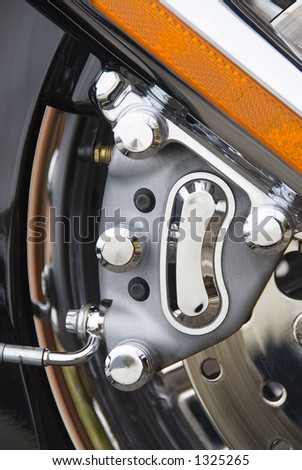 Motorcycle brake cylinder on front wheel