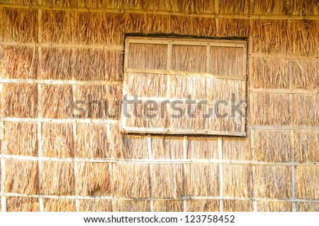 straw hut wall and window